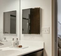 Bathrooms with built-in linen storage